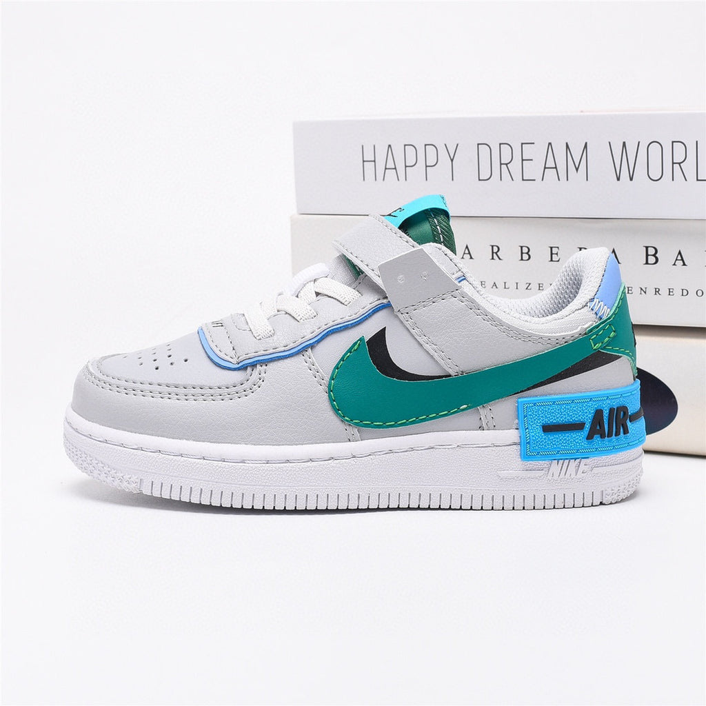 Air Force Macaron Velcro " white, Turquoise"
