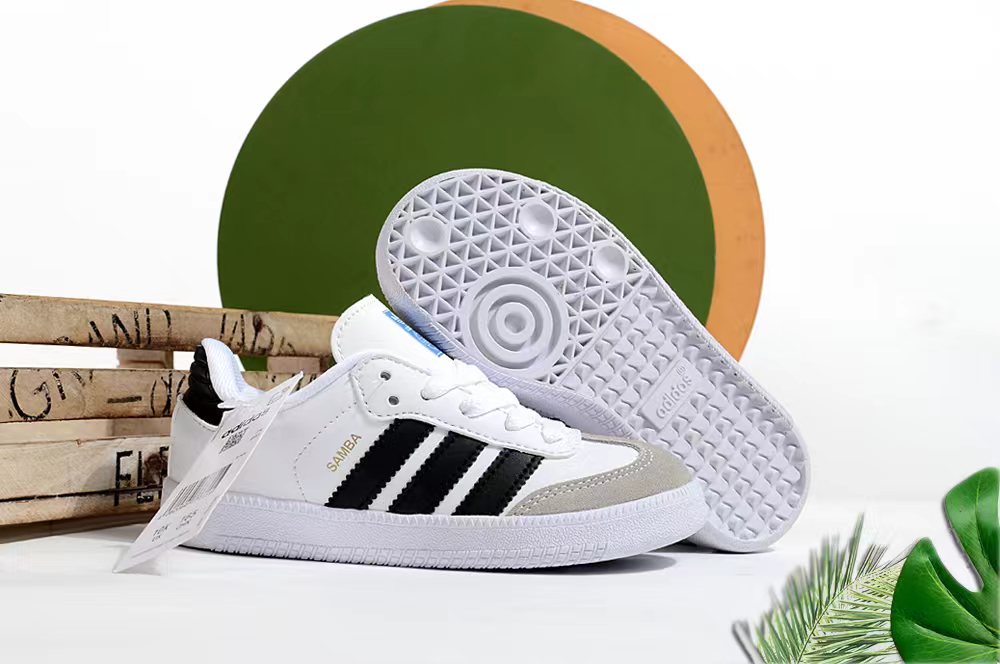 Adidas children's training shoes" white, black"