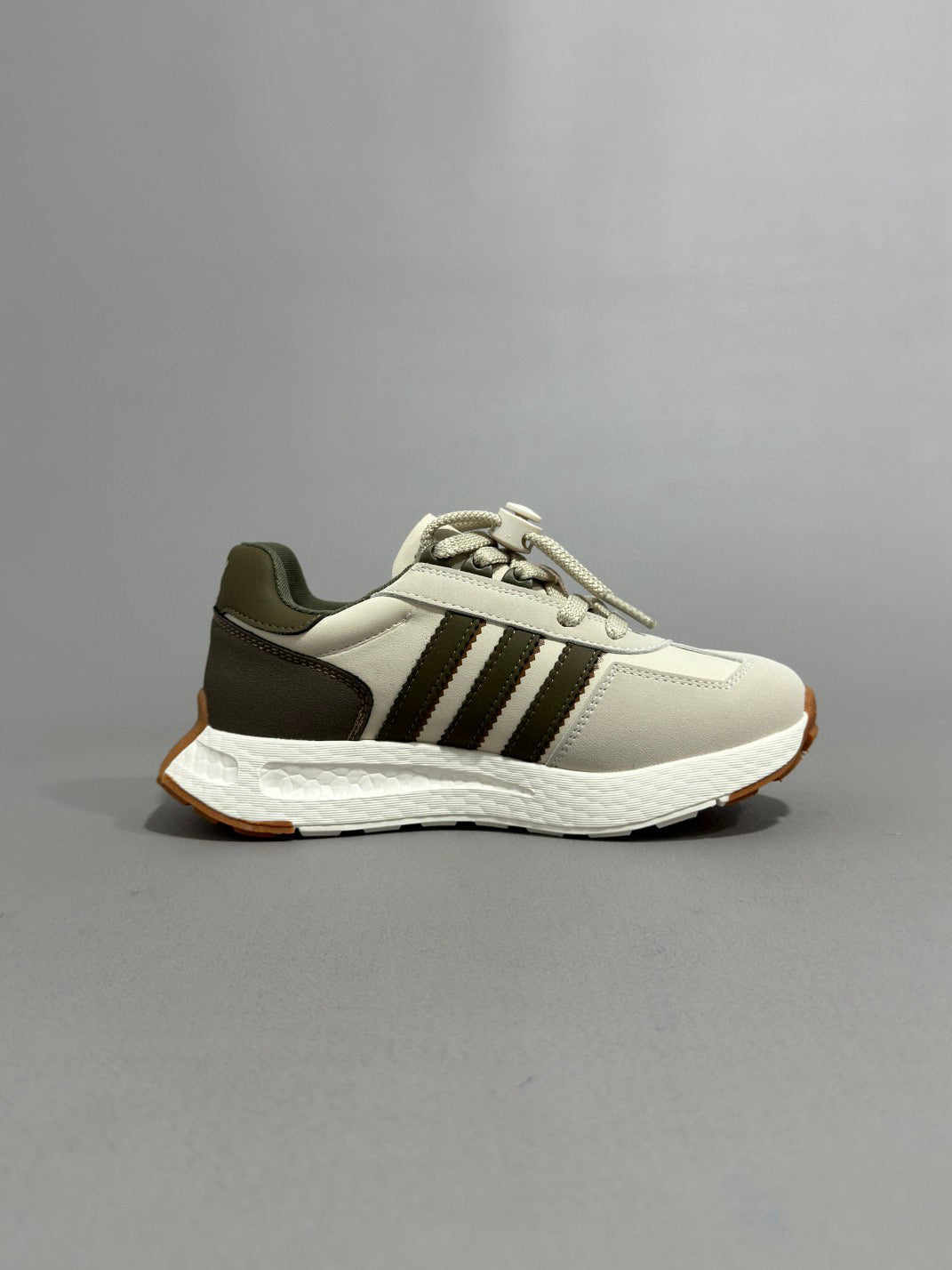 Adidas Popcorn Running Shoes" gray, dark olive green"