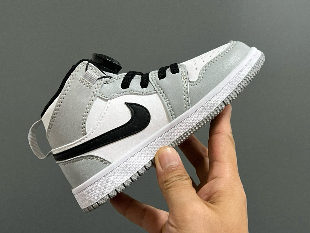 Joe 1 Zhongbang lock children's sports shoes" white, gray"