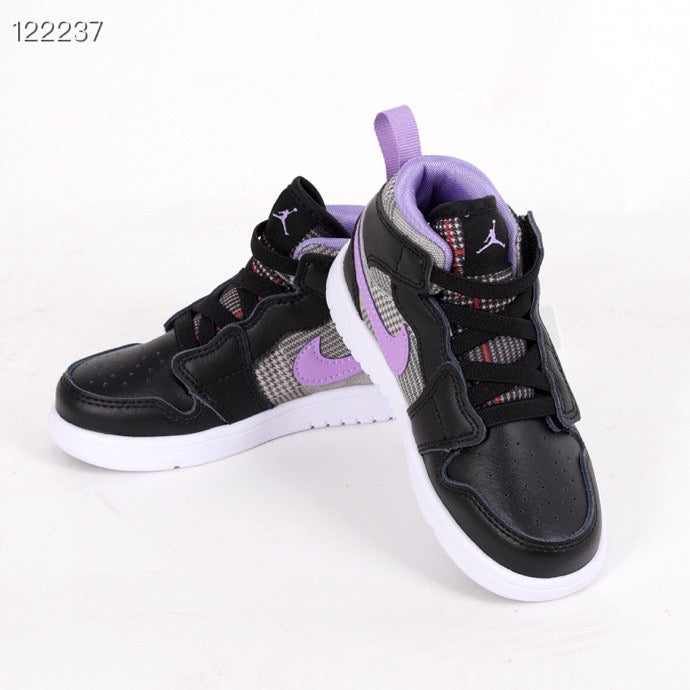 Jordan high top elastic band" black, purple, gray"