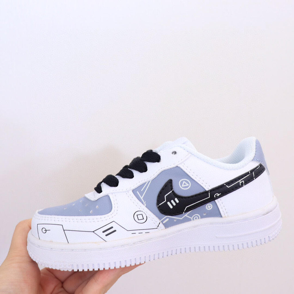 Air Force low-top lace-up sneakers" white, blue"