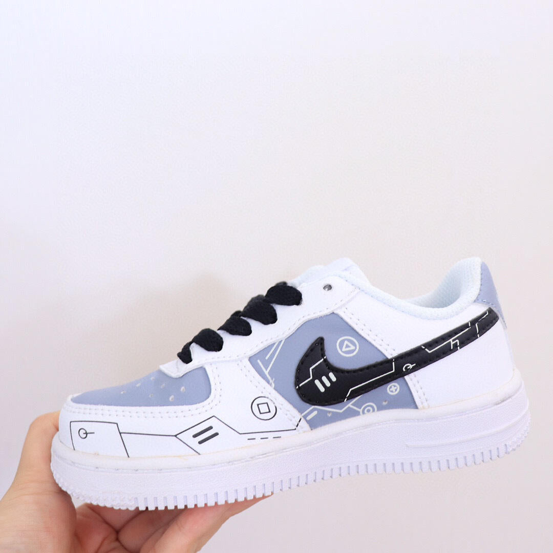 Air Force low-top lace-up sneakers" white, blue"