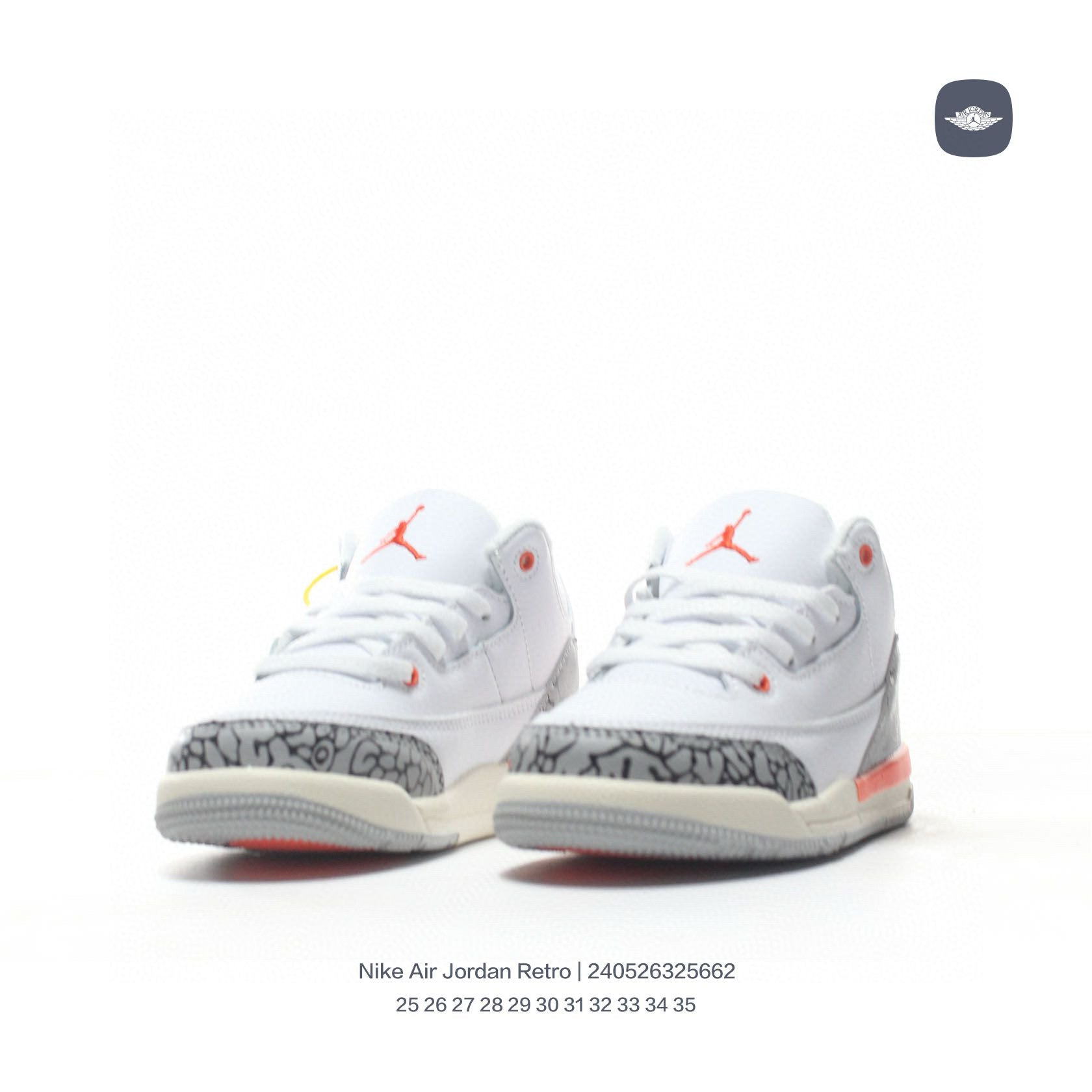 Joe 3" white, cream, orange"
