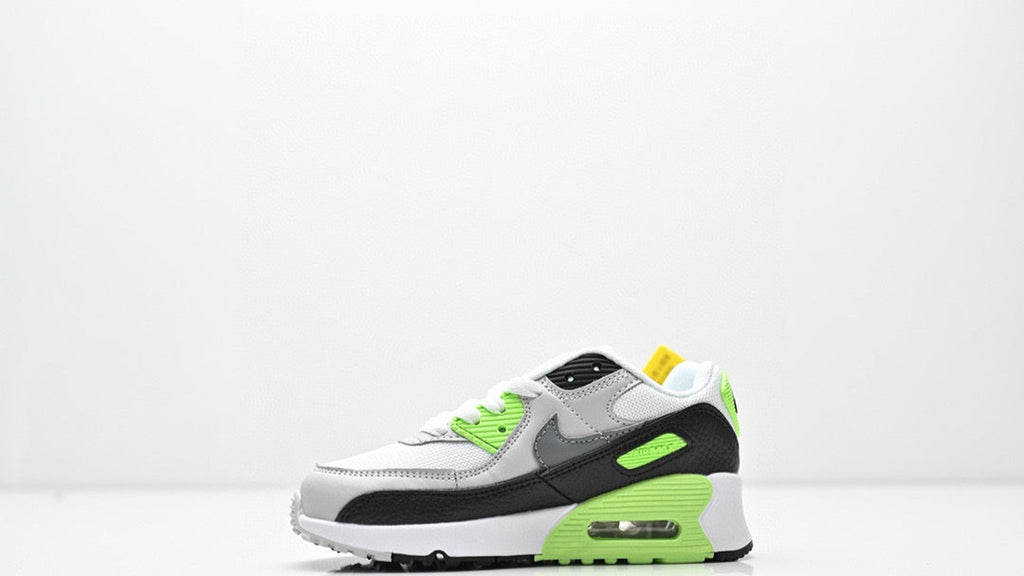 Cushion Children's Shoes " White, & lime green"