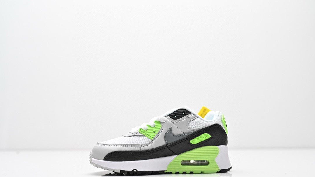 Cushion Children's Shoes " White, & lime green"