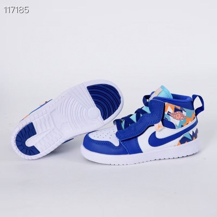 Jordan high top elastic band" white, blue"