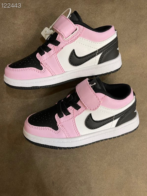 AIR JORDAN 1 low-top Velcro"  white, pink, black"