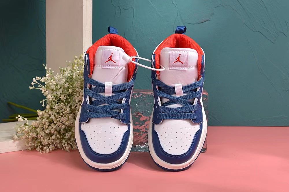 Jordan AJ1 children's shoes" white, blue"