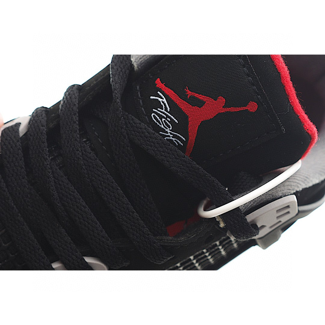 NK AJ 4th generation lace-up basketball air cushion children's shoes" black, gray"