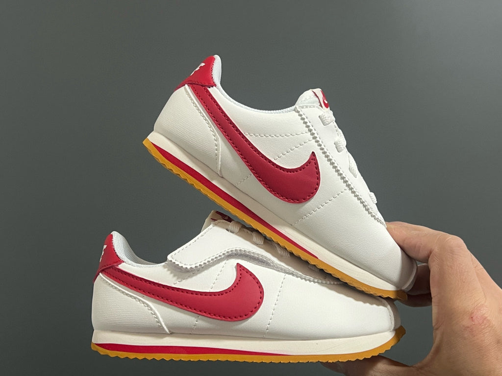Nike Forrest Gump Classic Velcro Kids Shoes" white, red"