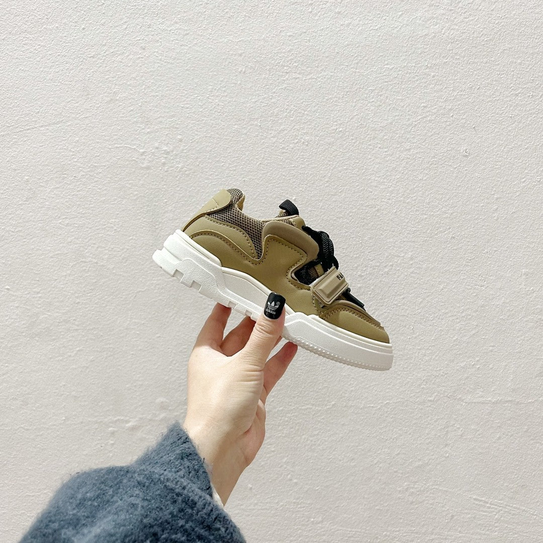 AD Velcro children's casual sneakers" olive brown"