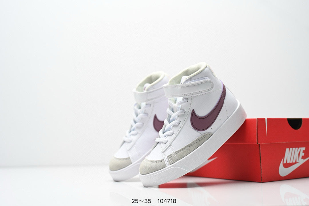 Nike Trail Blazers High-Top Velcro Kids Shoes" white"