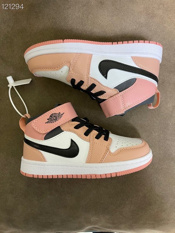 Joe's high-top Velcro children's shoes" white, and peach"