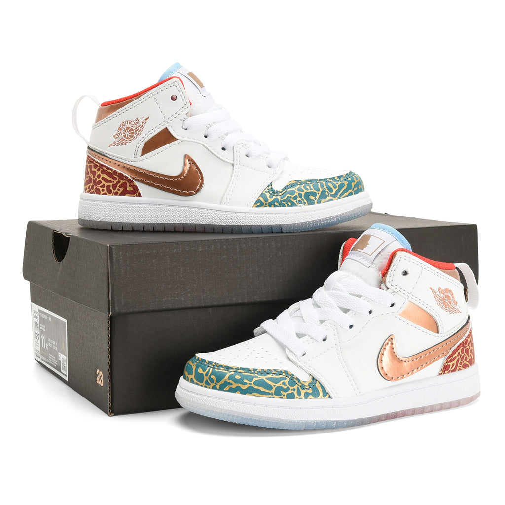 AJ-127" white, brown, green"