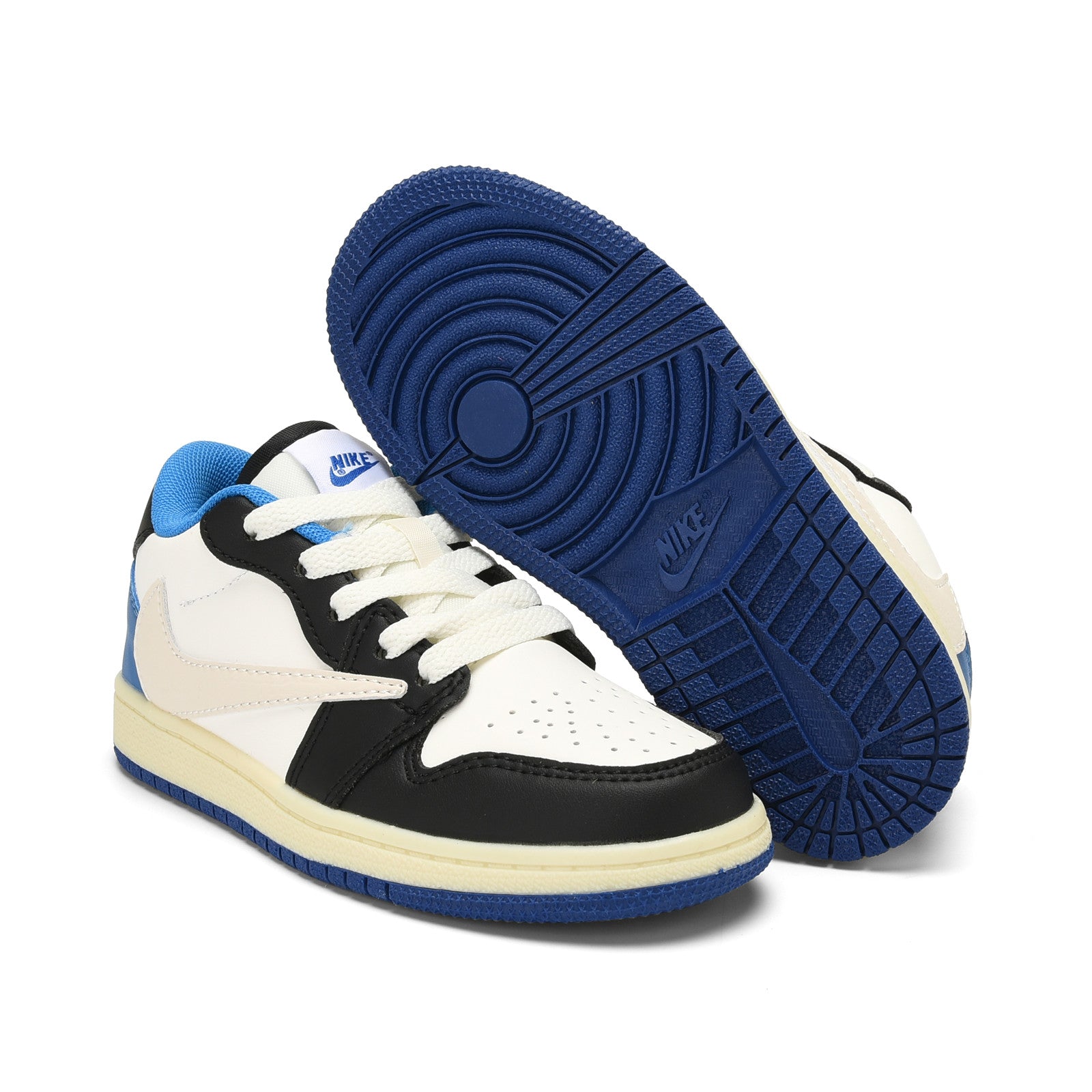 Qiaoyi low-top shoelaces" white, black, cream, blue"