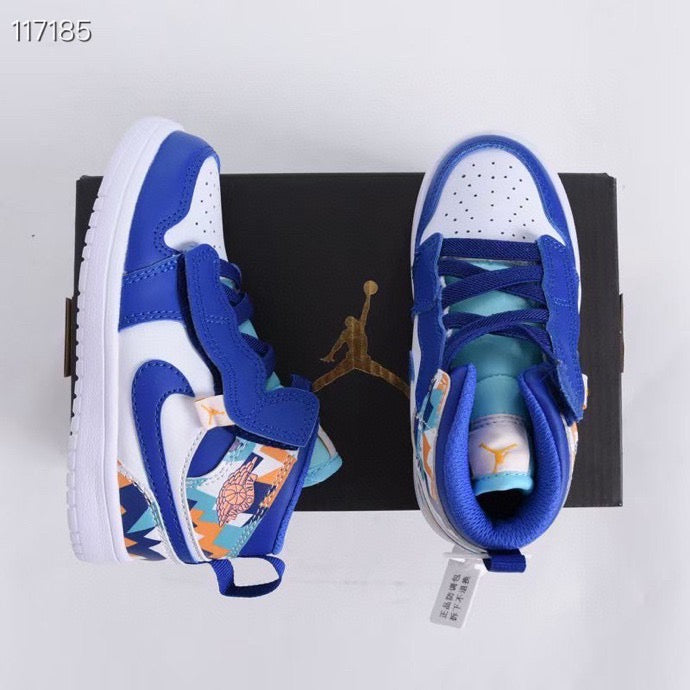 Jordan high top elastic band" white, blue"