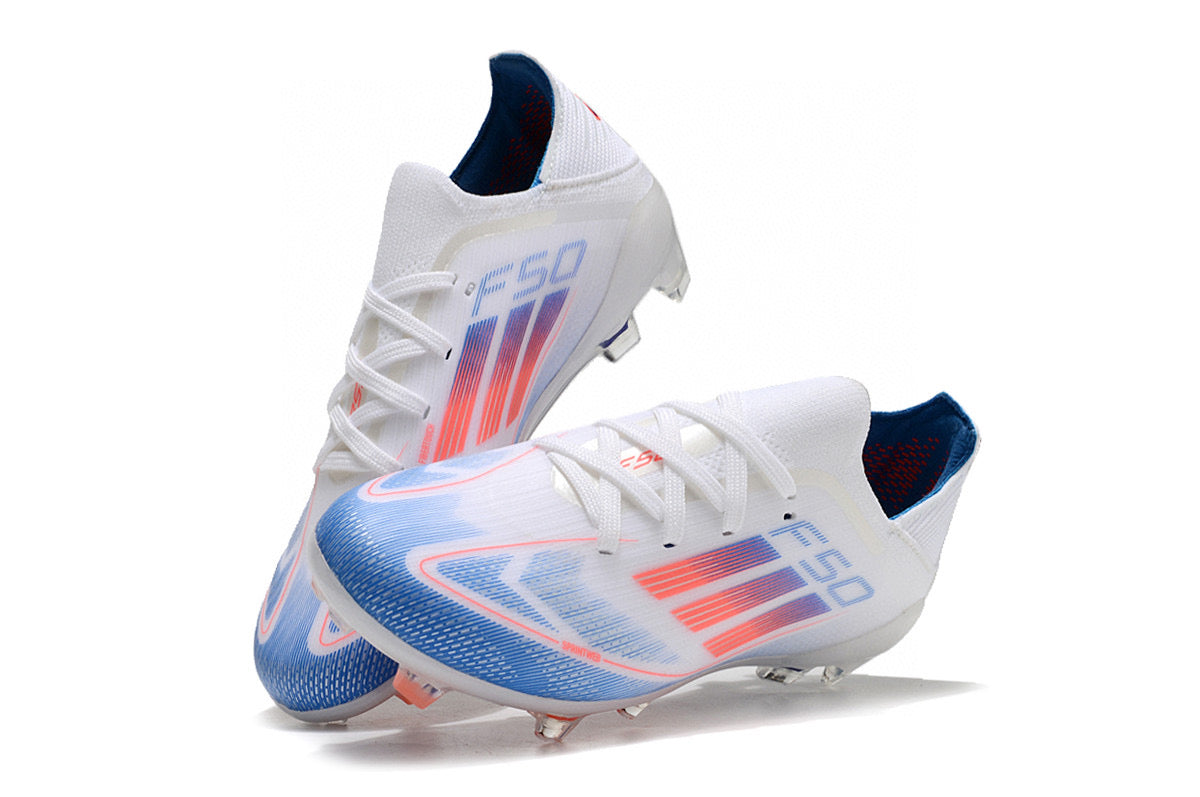 Adidas F50 knitted waterproof football shoes" white"