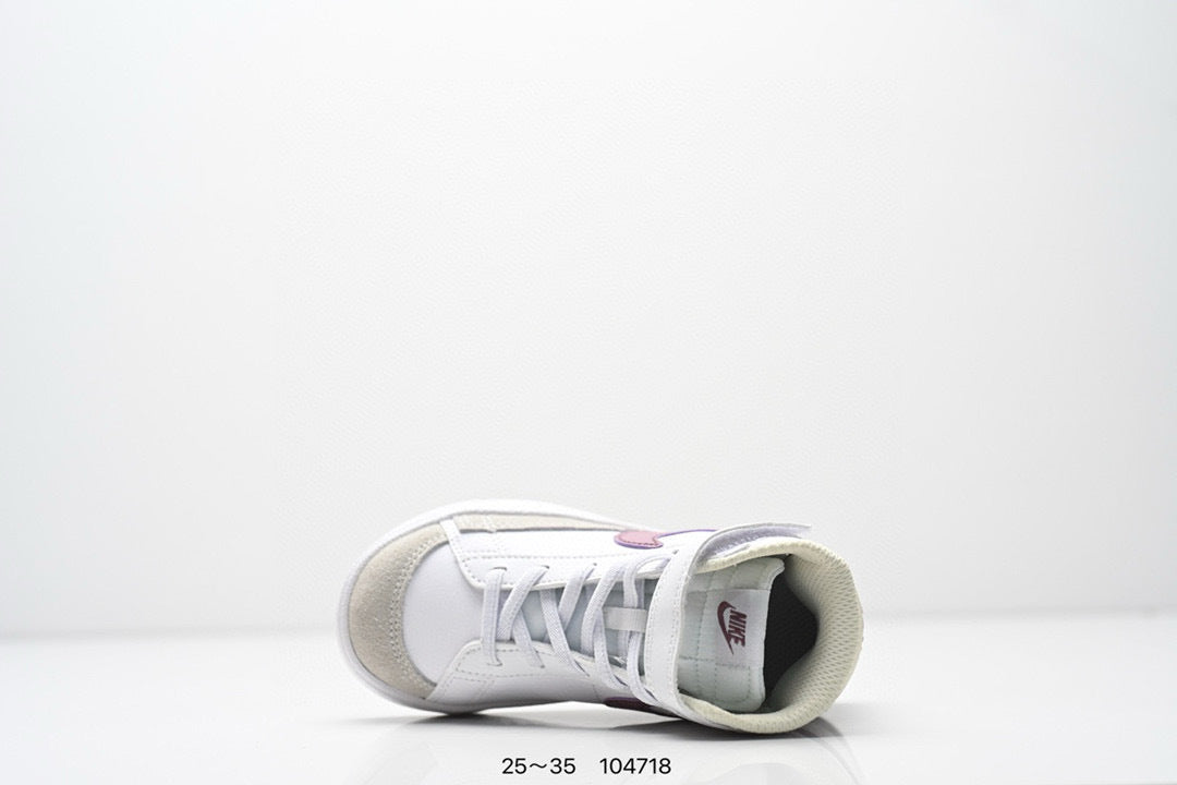 Nike Trail Blazers High-Top Velcro Kids Shoes" white"