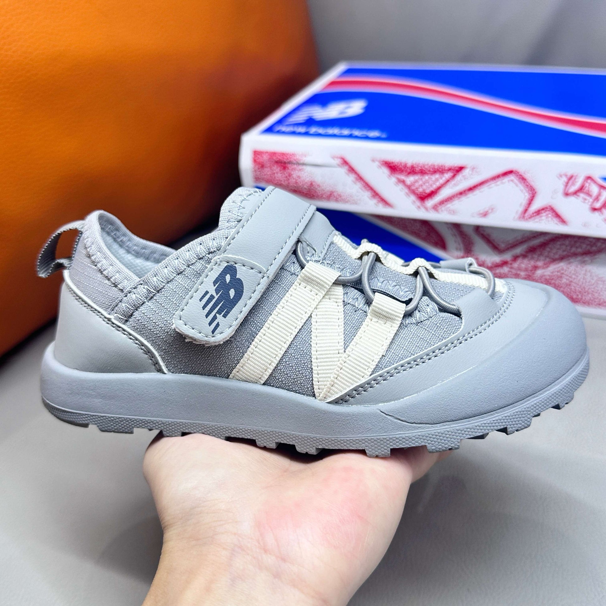 N3205 Velcro Sandals "light -grey "