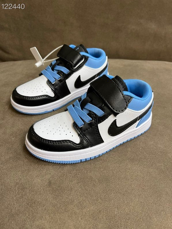 AIR JORDAN 1 low-top Velcro" white, black, blue"