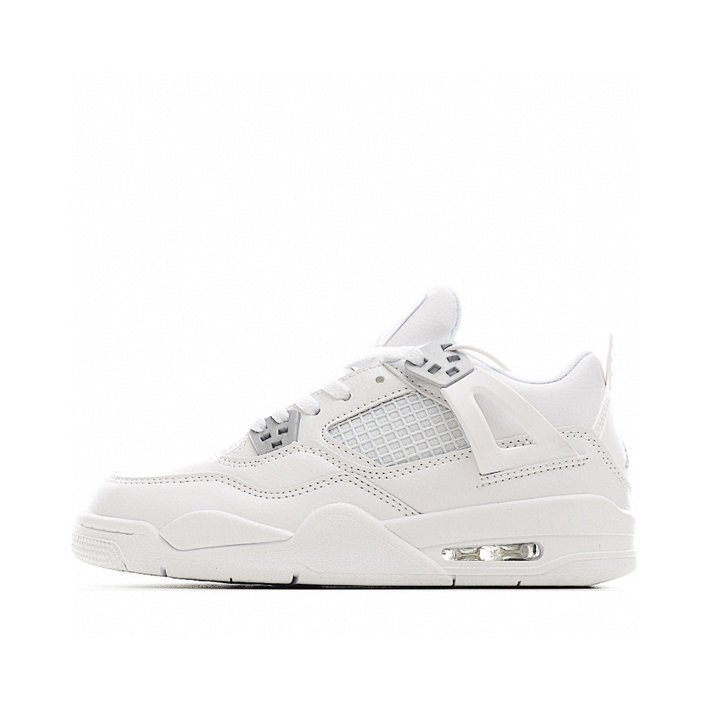 NK AJ 4th generation lace-up basketball air cushion children's shoes" white"