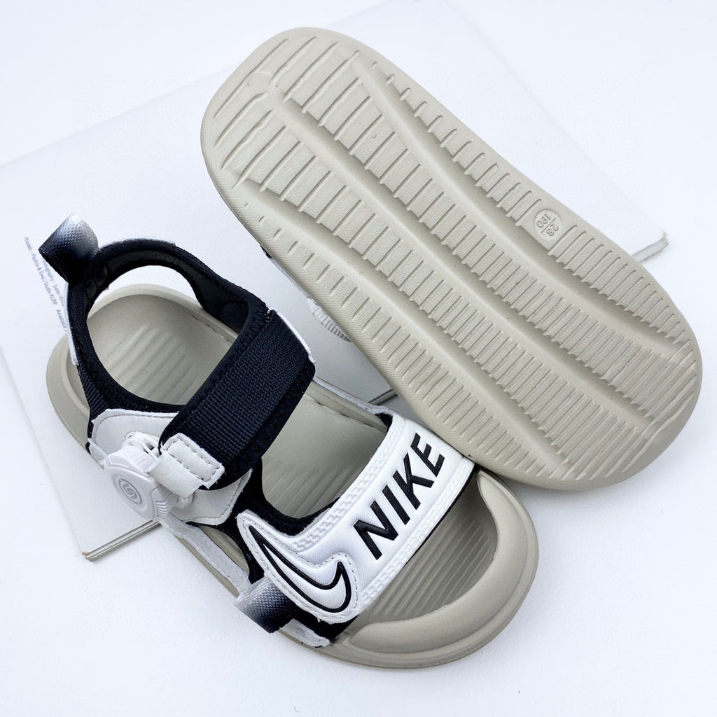 Nike Twist Lock Closed Toe Sandals "light gray, navy"