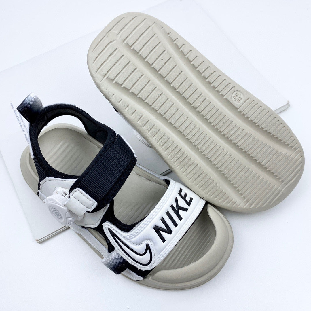 Nike Twist Lock Closed Toe Sandals "light gray, navy"