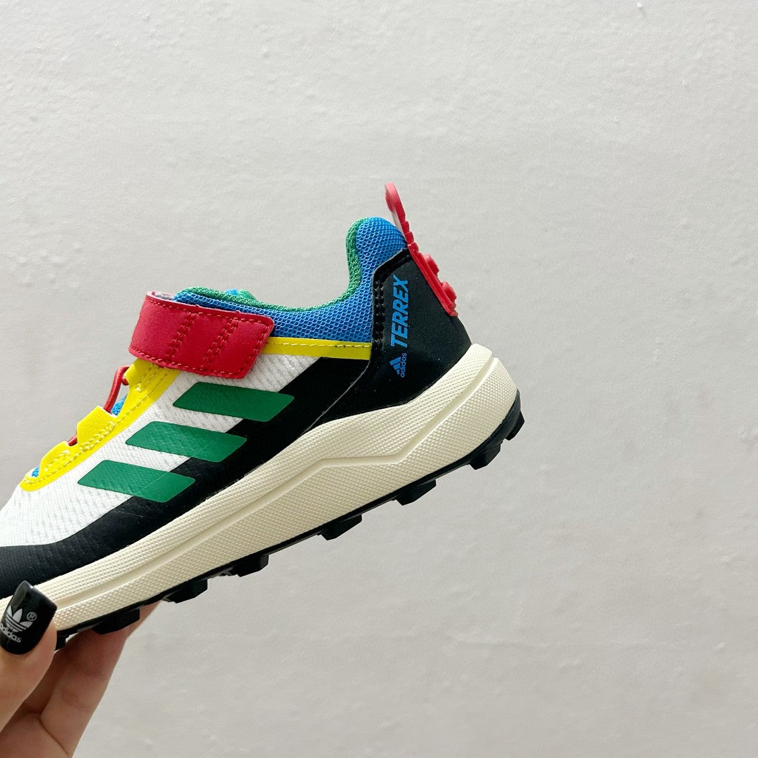 AD Lego joint outdoor lightweight children's sports shoes" white, blue, yellow"