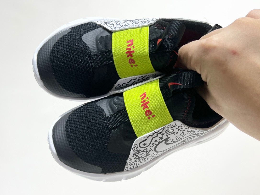 Nike's new barefoot slip" Black, white, green"