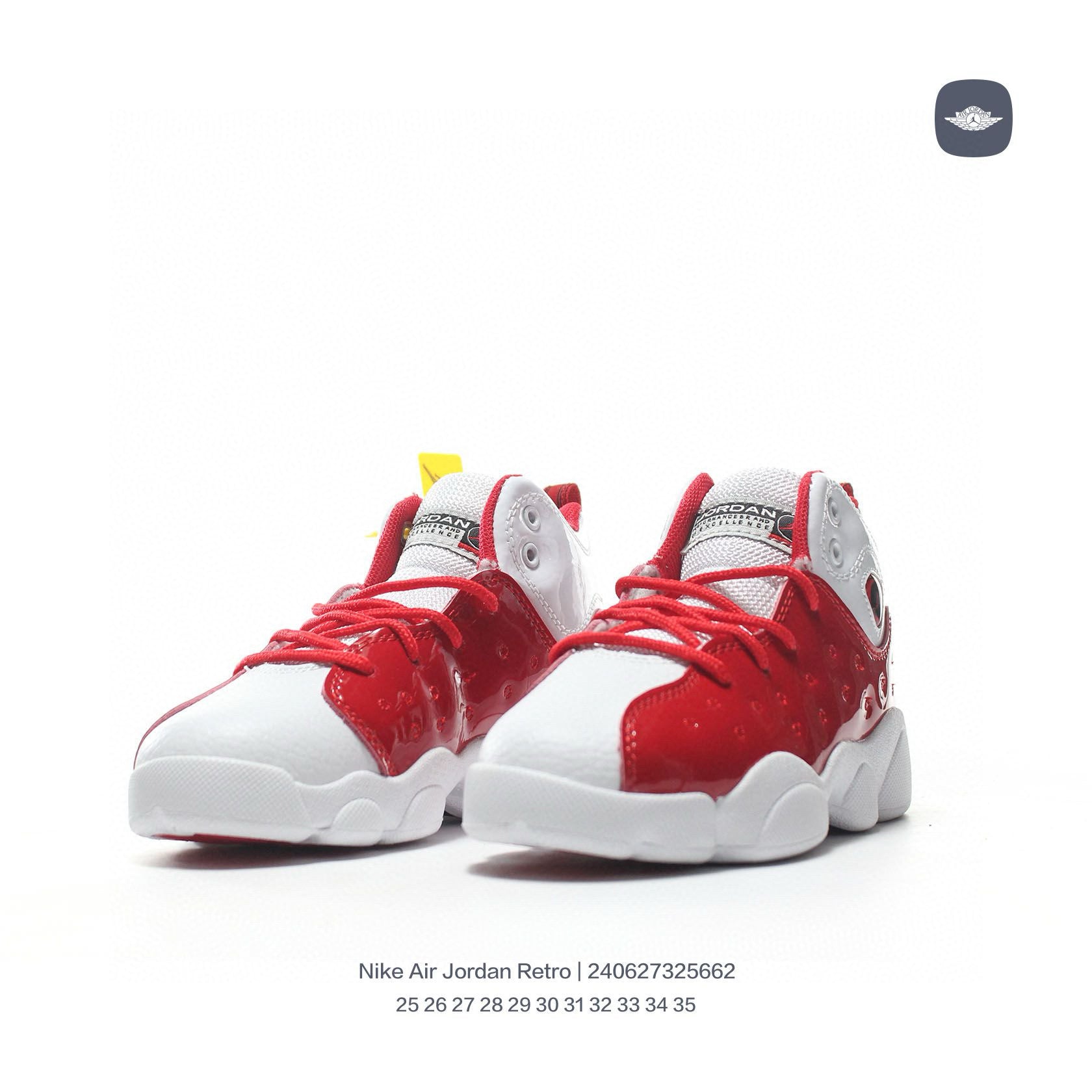 AJ13-1/split leather'  white, red"