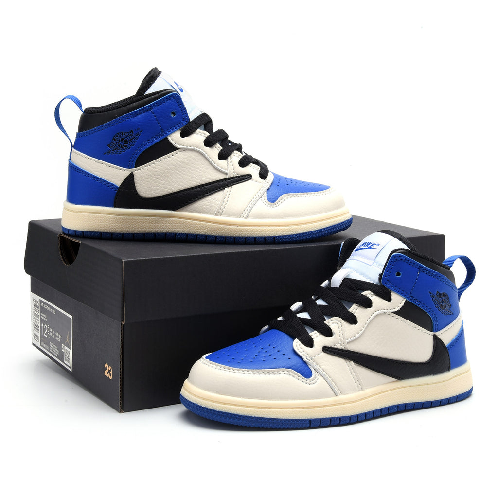AJ-112" Cream, blue"