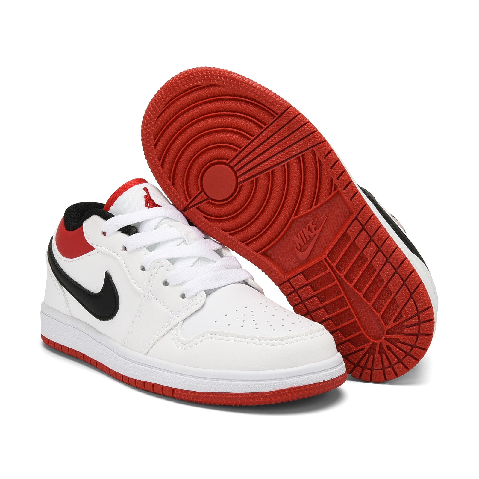 Qiaoyi low-top shoelaces" white, red"