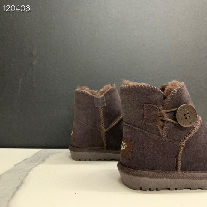 UGG mahogany buckle children's snow boots"  dark brown"