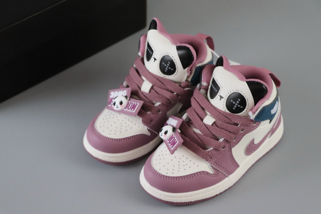AJ Jordan Panda Light Shoes" cream, dark purple"