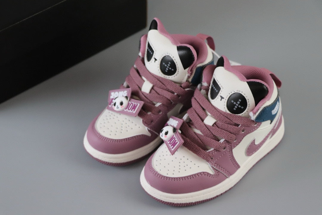 AJ Jordan Panda Light Shoes" cream, dark purple"