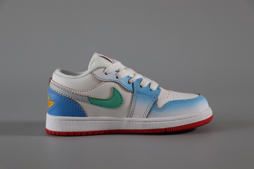 Jordan 1 Classic Kids Shoes" white, sky blue"