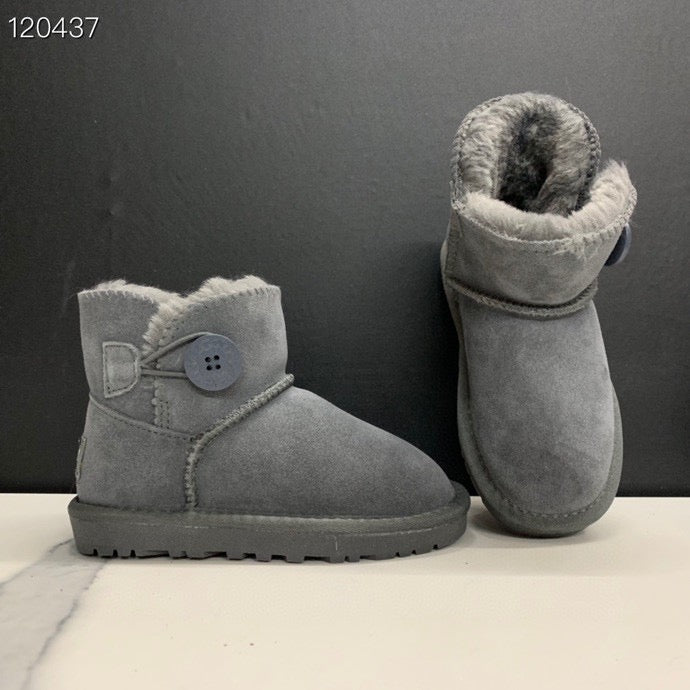 UGG mahogany buckle children's snow boots"  gray"