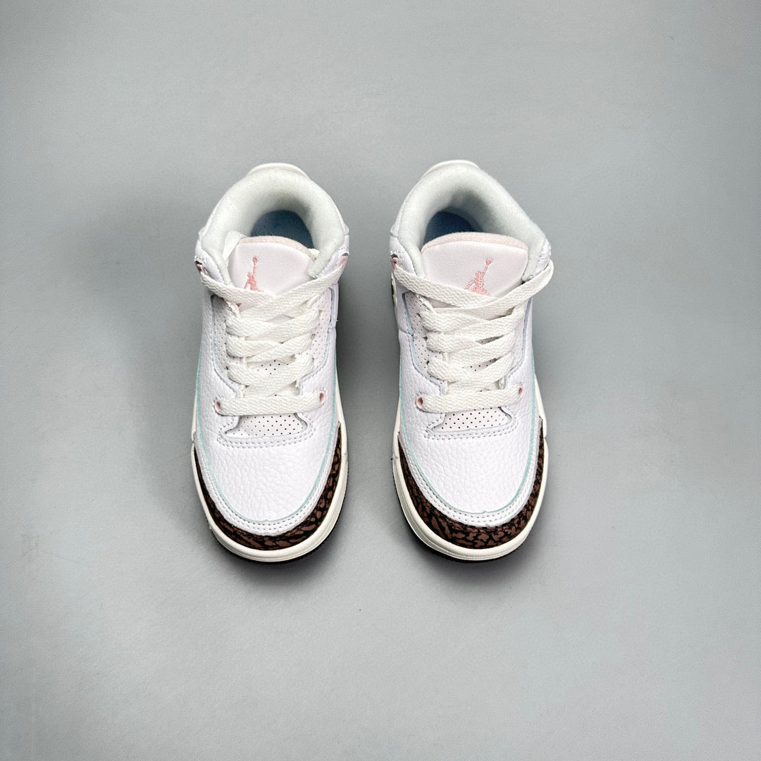 Jordan 3 children's shoes" white, dark brown"