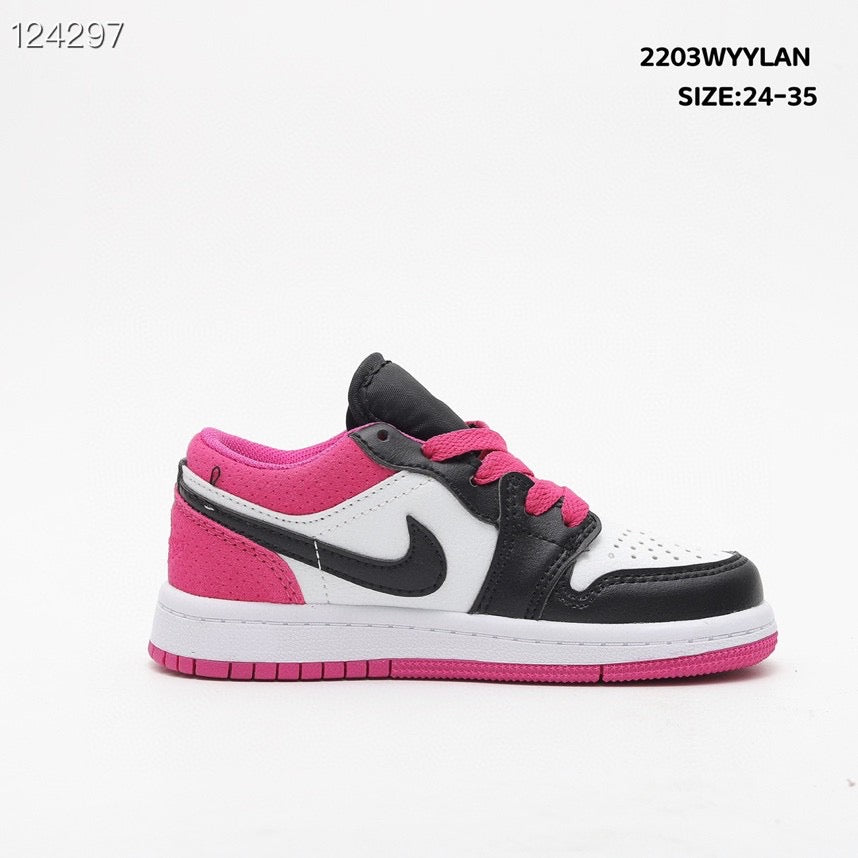 Joe 1 low-top lace-up sneakers" white, black, pink"
