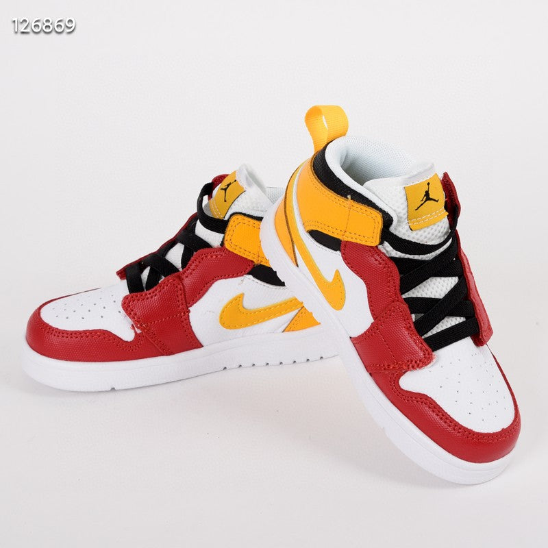 Jordan high top elastic band" red, yellow, white"