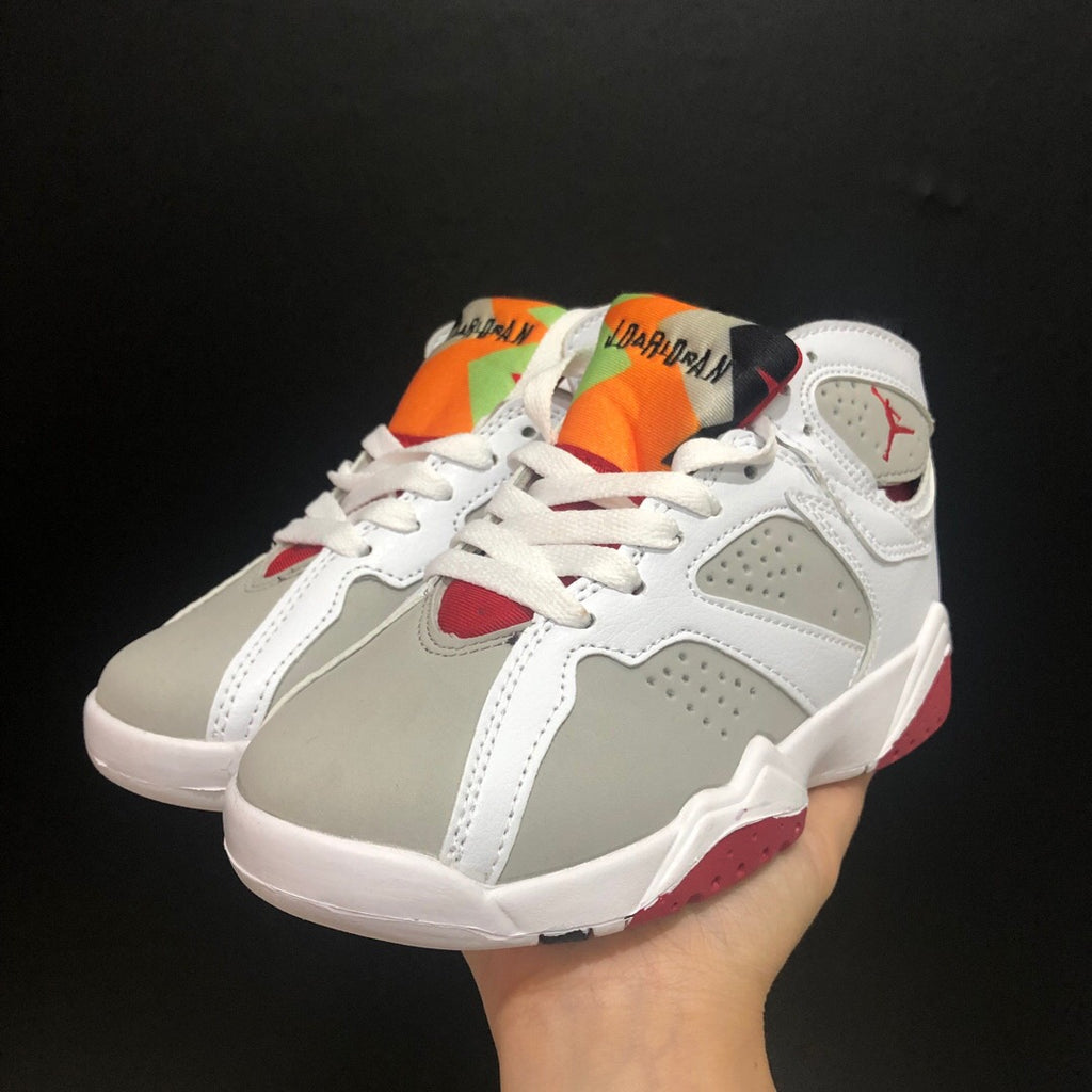 Jordan 7" white, gray, burgundy"