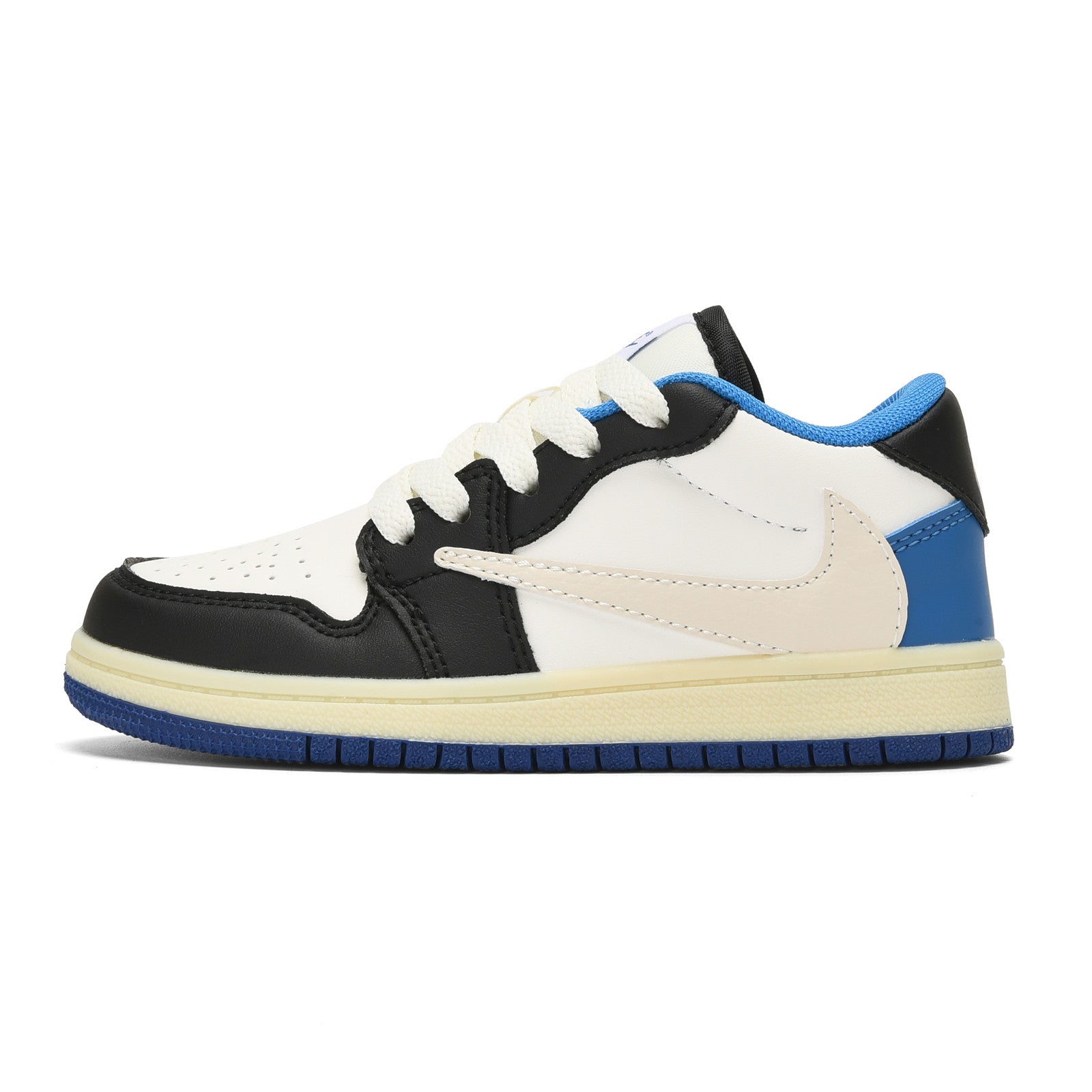 Qiaoyi low-top shoelaces" white, black, cream, blue"