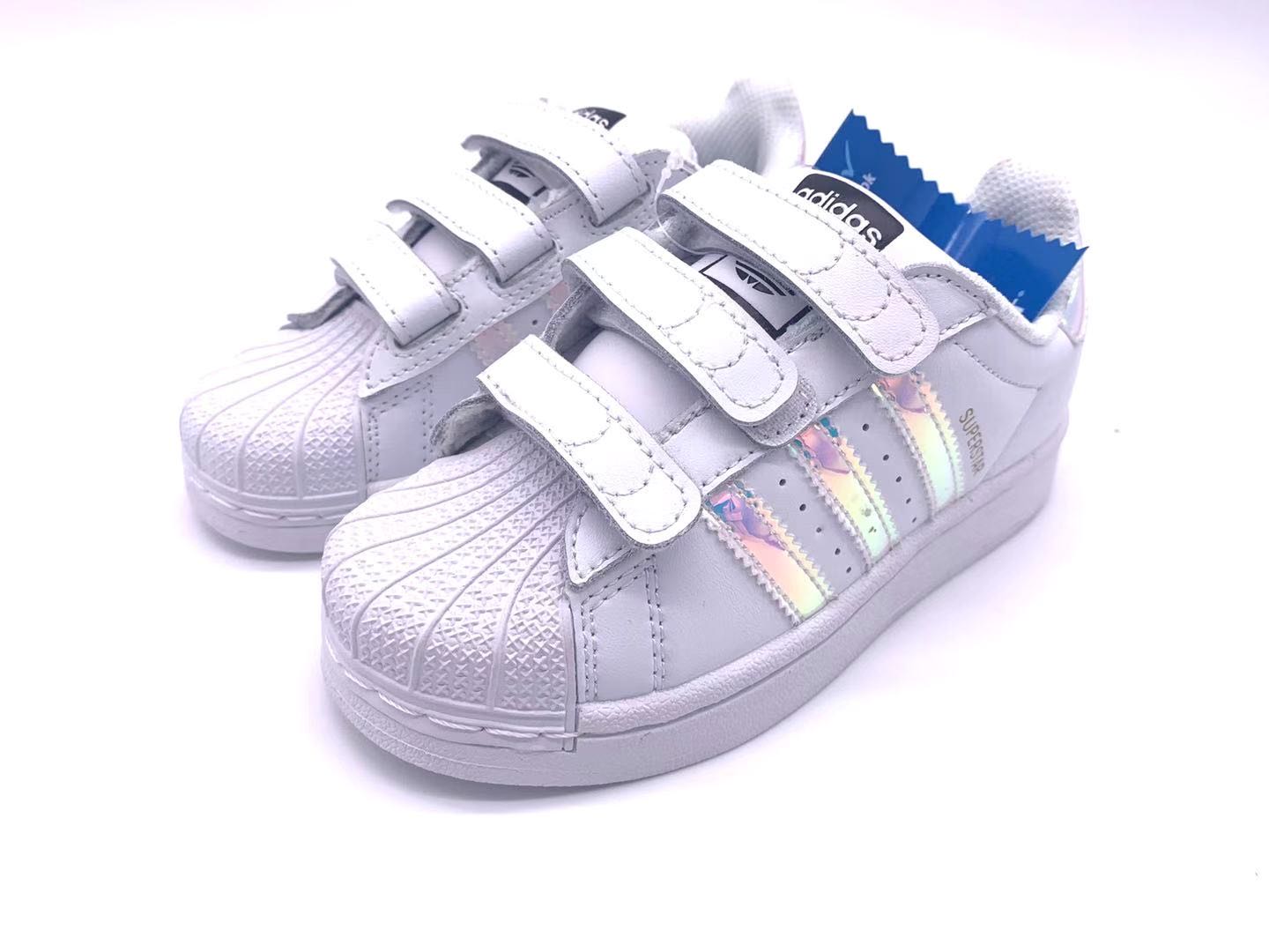 Adidas classic shell toe children's shoes" white, pink"