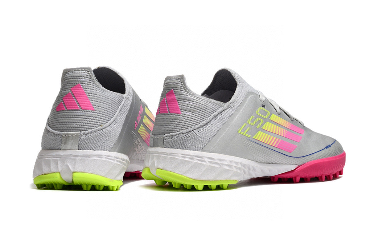 Adidas F50 knitted waterproof football shoes" silver"