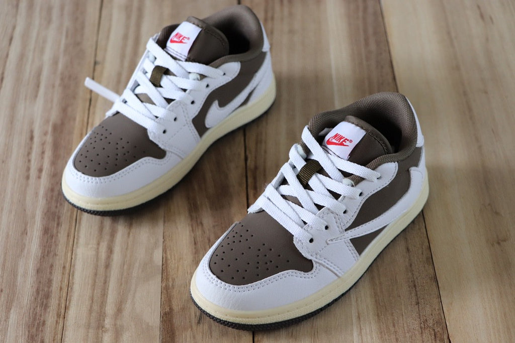 Qiaoyi low-top shoelaces" dark brown, white, cream"
