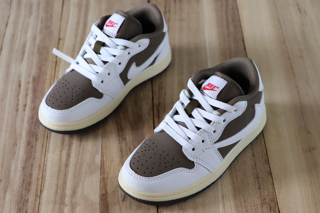 Qiaoyi low-top shoelaces" dark brown, white, cream"
