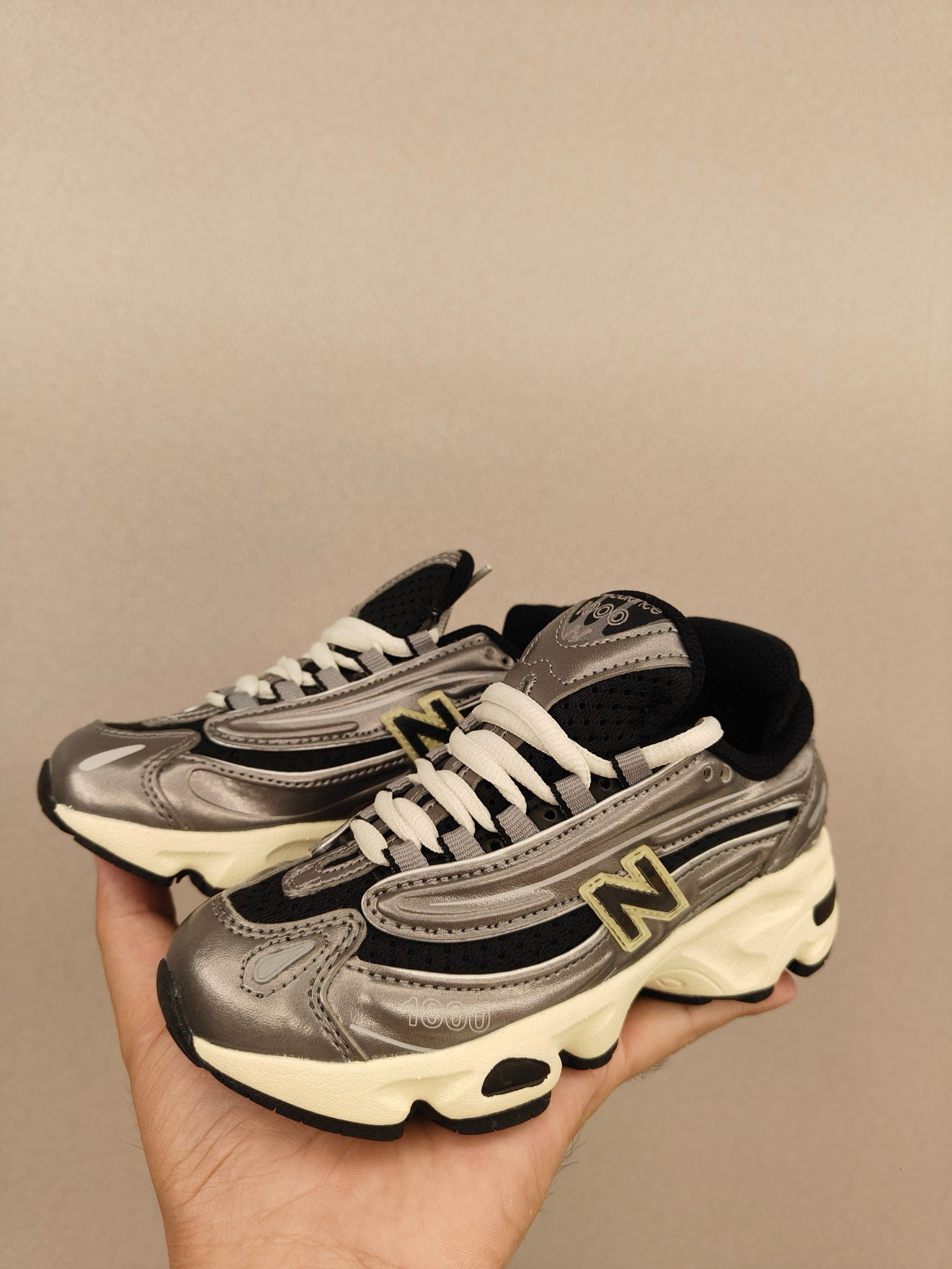 NB1000 lace-up children's shoes" silver"
