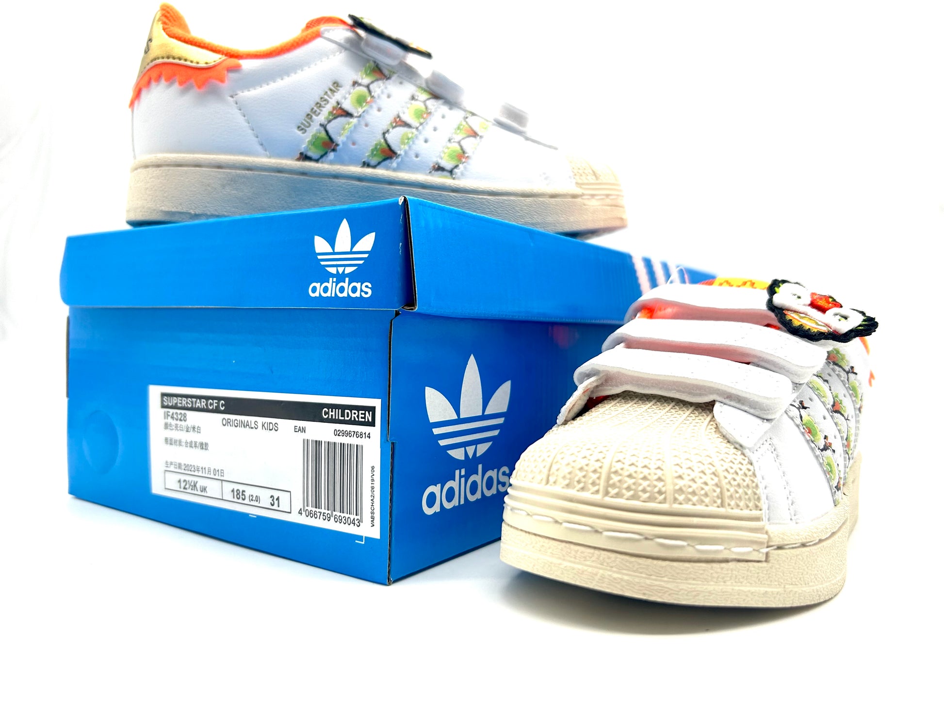 Adidas classic shell toe children's shoes" white, cream"