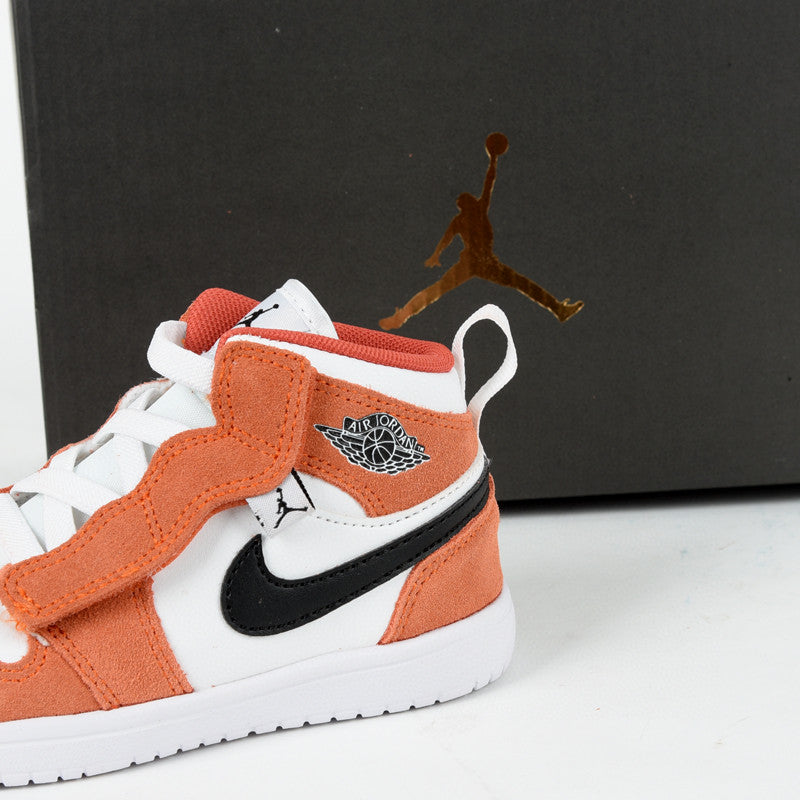 Jordan high top elastic band" orange , white"